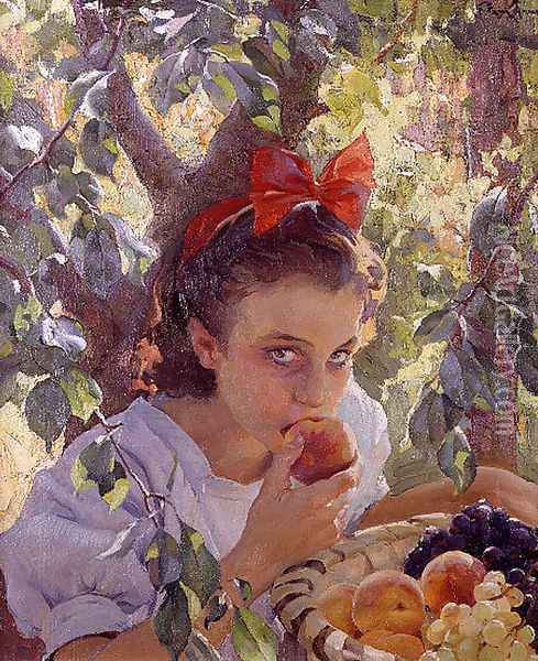 Comiendo fruta (Eating fruit) Oil Painting - Pons Arnau Francisco