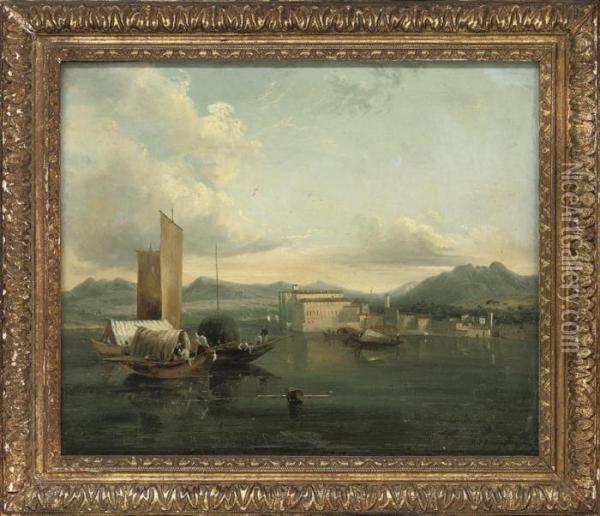 Activity In The Port Oil Painting - Richard Parkes Bonington