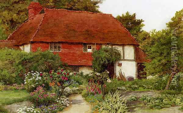 A Cottage Garden Oil Painting - Curtius Duassut