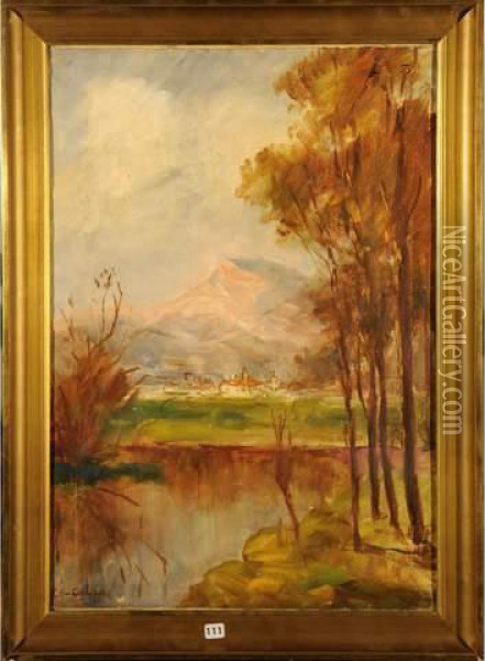Paysage Dauphinois. Oil Painting - Charles Guillaume Cousin