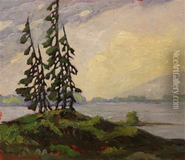 Untitled (georgian Bay) Oil Painting - Francis Hans Johnston