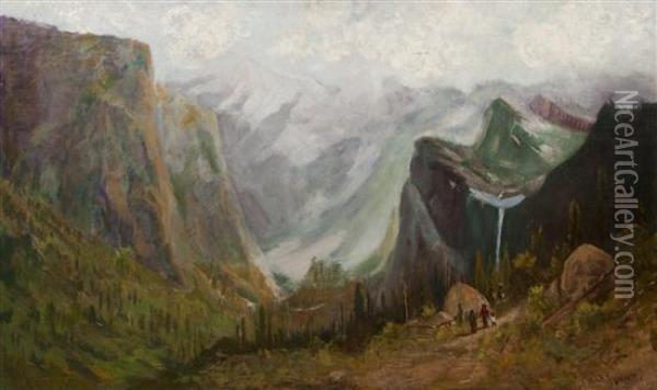 Morning In Yosemite Valley, California Oil Painting - Frederick Ferdinand Schafer