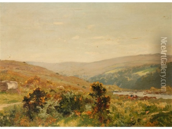 Dartington, Devon Oil Painting - Thomas Edwin Mostyn