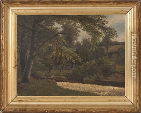 A Forest Stream Oil Painting - Albert Bierstadt