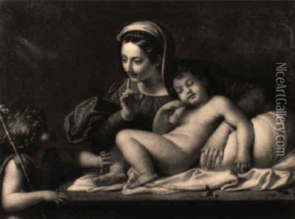 Madonna Mit Kind Und Dem Johannesknaben Oil Painting - Annibale Carracci