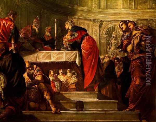 The Presentation of Christ in the Temple Oil Painting - Jacopo Tintoretto (Robusti)