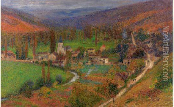 Le Village De Labastide-du-vert, Circa 1913 Oil Painting - Henri Martin
