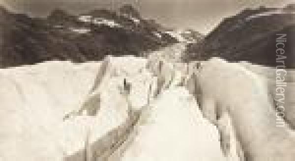 Glacier De Grindelwald Oil Painting - Adolphe Braun