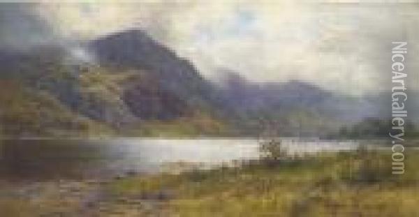 Cattle In A Highland Landscape Oil Painting - Louis Bosworth Hurt
