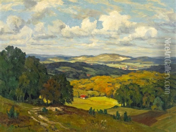 Weite Spatsommerliche Landschaft Im Bergischen (?) Oil Painting - Alfred Rasenberger