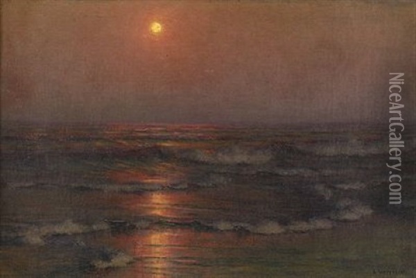 Boljande Hav I Solnedgang Oil Painting - Alexander Harrison