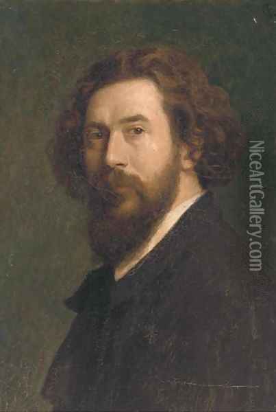 Portrait of a gentleman, bust-length, in a black coat Oil Painting - Continental School