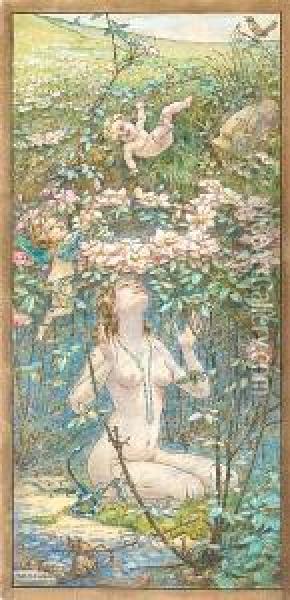 A Fairy Bower Oil Painting - William Henry Walker
