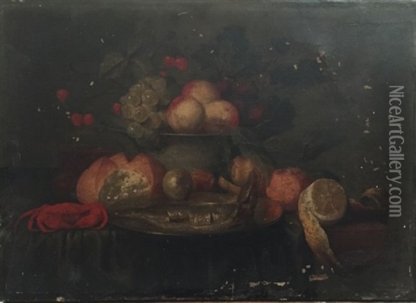Nature Morte Au Crabe Oil Painting - Joris Van Son