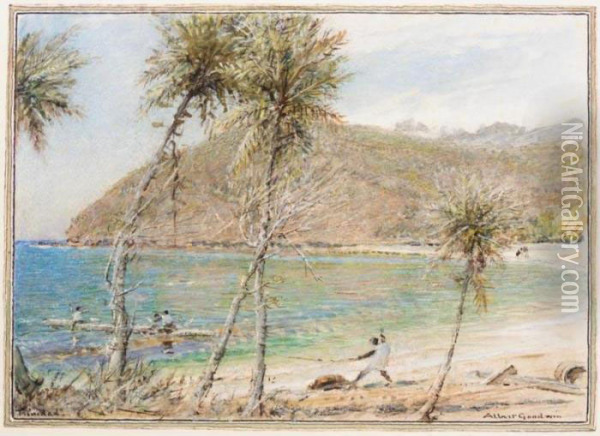 A Coastal Bay, Trinidad Oil Painting - Albert Goodwin