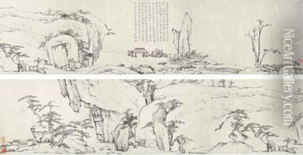 Mount Lianhua Oil Painting - Hongren