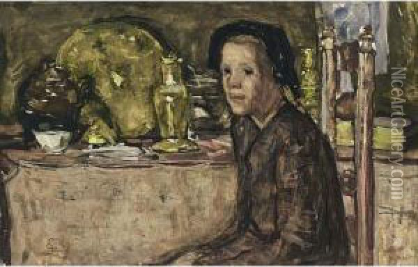 A Portrait Of Pietje Oil Painting - Suze Robertson