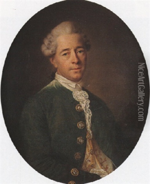 Portrait Du (chevalier Stanislas De Boufflers?) Oil Painting - Francois Hubert Drouais