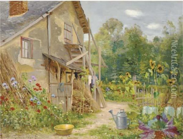 Chez Le Maraicher A Aumenaucourt Oil Painting - Armand Guery