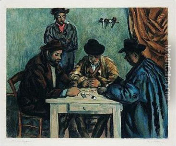 Les Jouers Des Cartes (g & Pe. 662) Oil Painting - Paul Cezanne