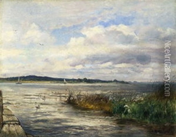 Am Ufer Oil Painting - Albert Hertel