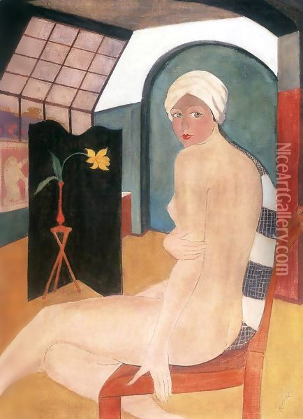 Nude in the Studio 1930 Oil Painting - George Loftus Noyes