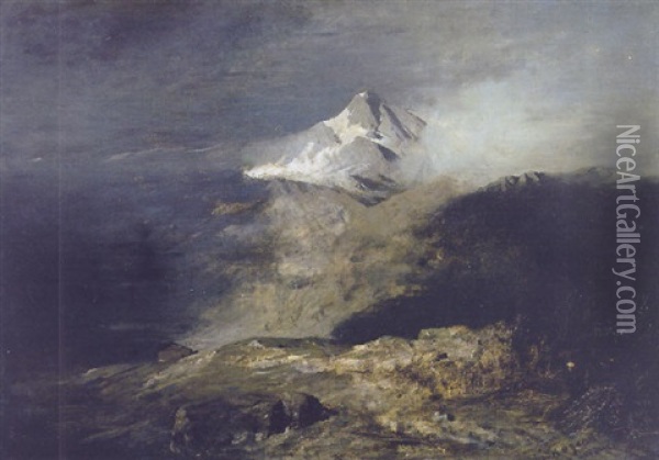 Landschaft Bei Gewitter Oil Painting - Theodor Joseph Hagen