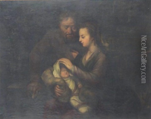 Mary And Joseph With Infant Jesus Oil Painting - Pompeo Girolamo Batoni