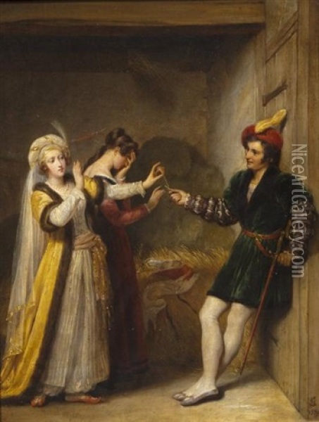 La Fiancee Du Roi De Garbe Oil Painting - Louis Hersent