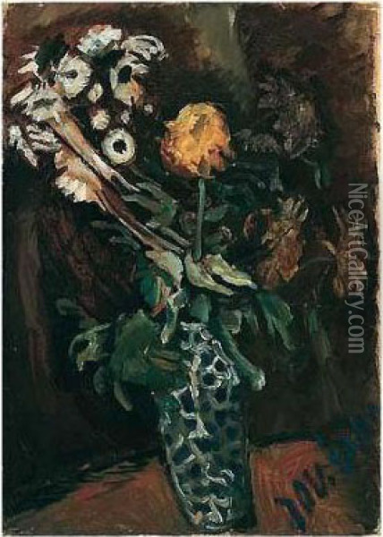 La Vase De Fleurs Oil Painting - Chaim Soutine