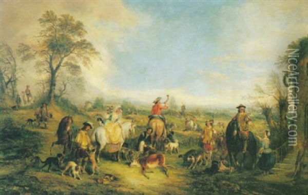 Hunting Party Oil Painting - Henry Andrews