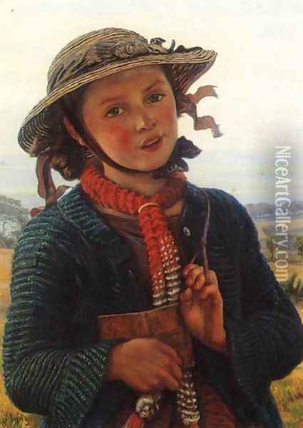 The School-Girl's Hymn Oil Painting - William Holman Hunt