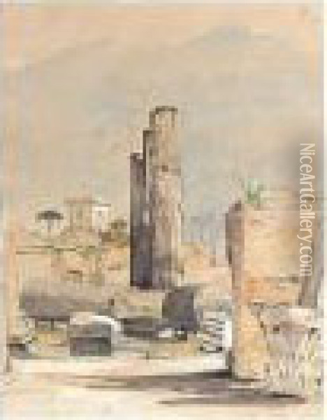 Temple Of Jupiter Serapis, Pozzuoli Oil Painting - Francis Russell Nixon
