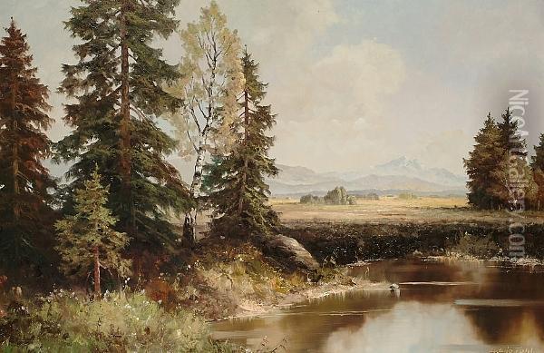 An Extensive Landscape Oil Painting - Johan Wilhelm Ludwig Dahl