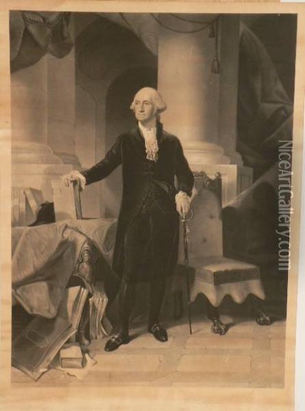 Portrait Of Washington Oil Painting - Alexander Hay Ritchie