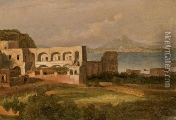 Vue De L'ile D'ischia Avec La Baie De Naples Oil Painting - Jean-Charles Joseph Remond