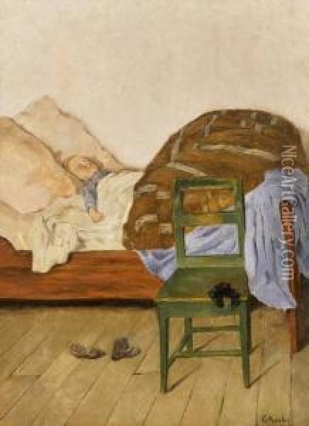 Sleeping Child Oil Painting - Christian Krohg