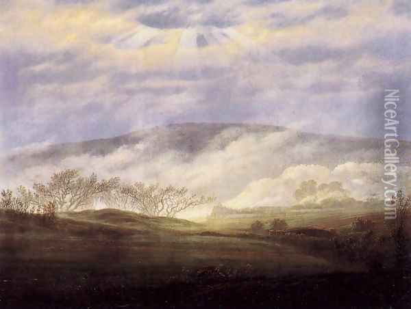 Fog in the Elbe Valley 2 Oil Painting - Caspar David Friedrich