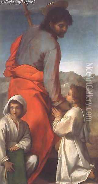 St. James with Two Children Oil Painting - Andrea Del Sarto