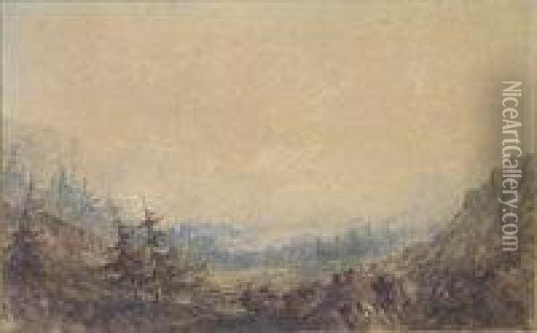 Alpine Landscape Oil Painting - Samuel John Barnes