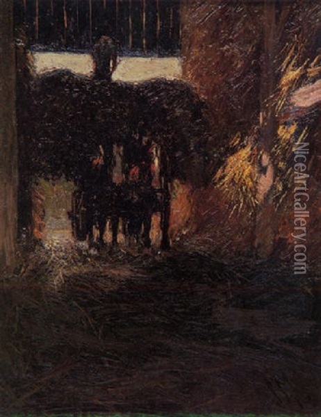 In The Barn Oil Painting - James Edward Hervey MacDonald