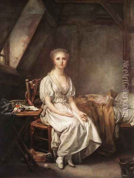 The Complain of the Watch 1770s Oil Painting - Jean Baptiste Greuze