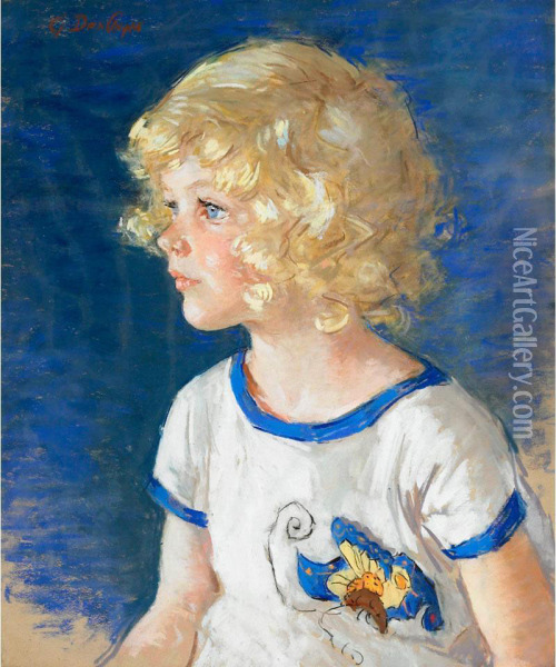 Portrait Of A Young Girl Oil Painting - Gertrude Des Clayes