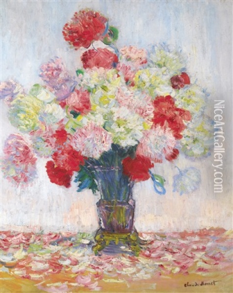 Vase De Pivoines Oil Painting - Claude Monet