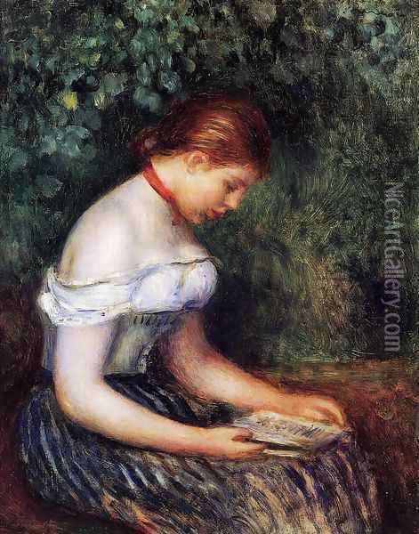 The Reader (La Liseuse) Aka Seated Young Woman Oil Painting - Pierre Auguste Renoir