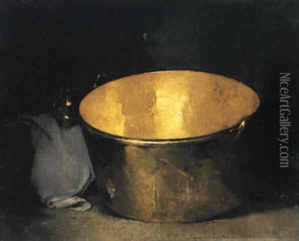 Brass And Copper Oil Painting - Emil Carlsen