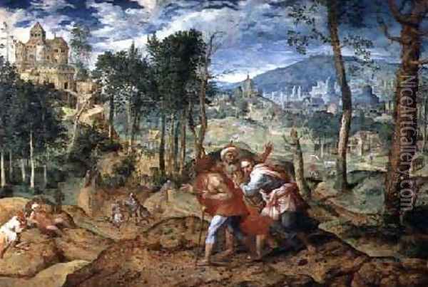 Christ on the Road to Emmaus Oil Painting - Jan van Mastel