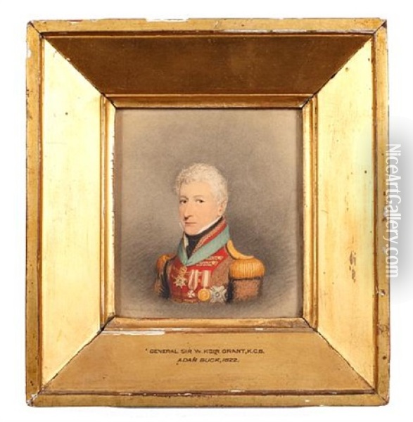 General William Keir Grant, Wearing Black Coatee With Red Facings, Gold Lace And Epaulettes, Breast Star Of The Most Honourable Order Of The Bath Oil Painting - Adam Buck