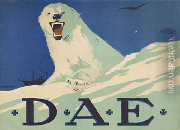 Promotion poster for the German Arctic expedition 1913 Oil Painting - Hans Lindenstaedt