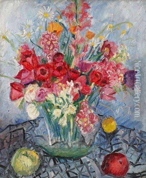 Fleurs Oil Painting - Andor Basch